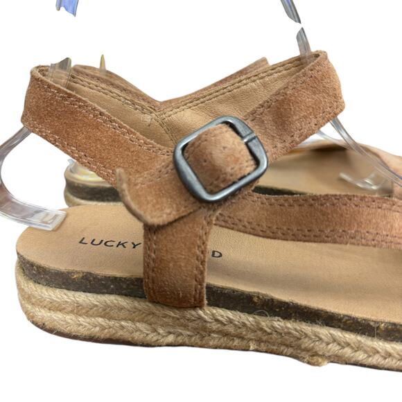 Lucky Brand Gabrien Suede Leather Espadrille Ankle Strap Sandals Shoes sz 9 M - Picture 12 of 16